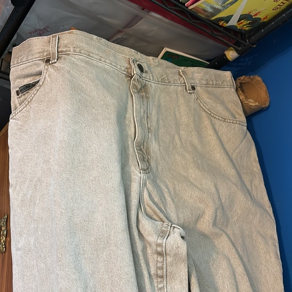 Lee Riveted Tan Denim Jeans 5 Pockets Relaxed Fit Plus 24W Medium Cotton - Picture 10 of 16